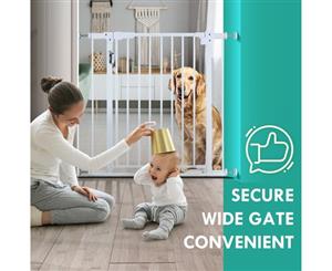 Pet Kids Safety Gate with Light Sensor LED Adjustable 75-85cm Width