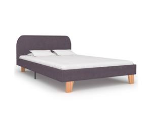 Queen Bed Frame Taupe Fabric Mattress Platform Bedroom Base Furniture