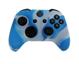 REYTID Controller Skin Silicone Protective Rubber Cover Gel Grip Case - Compatible with Microsoft Xbox One Gamepad - Light Blue/White