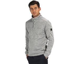 Regatta Mens Lardner Button Neck Marl Fleece Jacket - Light Steel