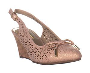 Rialto Casby Slingback Wedge Heels Rose Gold