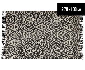 Rug Culture 270x180cm Zulu Monochrome Rug - Black