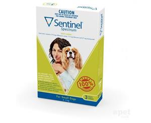 Sentinel Spectrum Small Dogs Flea Treatment Tasty Chews Green 3's (S8511)