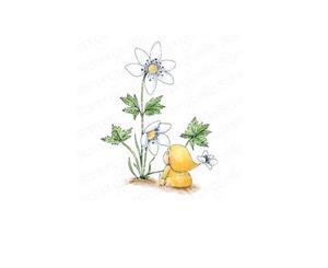 Stamping Bella Cling Stamps - Bundle Girl With A Wood Anemone - Stamp is approx. 4.25 x 3.5 in.