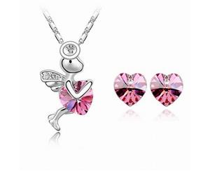 Swarovski Crystal Elements Necklace - Maisie Angel Fairy - Various Colours - Gift Idea - Rose Red Gift Set