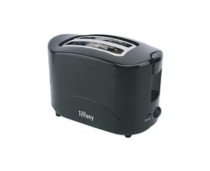 Tiffany 750W Electric 2 Slice Bread Anti Jam Toaster w/Crumb Tray/Stop Button BK