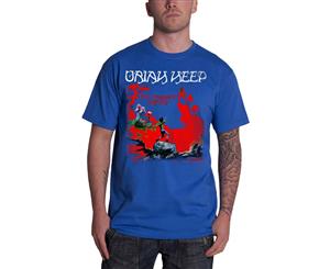 Uriah Heep T Shirt The Magicians Birthday Album Cover Logo Official Mens - Blue