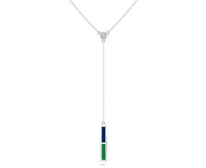 Vancouver Canucks Diamond Y-Shaped Necklace For Women In Sterling Silver Design by BIXLER - Sterling Silver