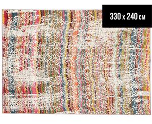 Vivid Brilliant Modern Vintage Stripe 330x240cm Rug - Multi