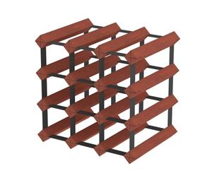 Wine Stash - 20 Bottle Timber Wine Rack - Dark Mahogany Finish