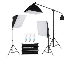 Yescom Photography Soft Box Continuous Lighting Kit Softbox Boom Arm Light Stand 3 Bulb
