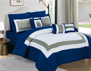 10 Piece Comforter and Sheets Set in one Bag King size in Navy