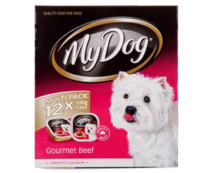 12 x My Dog Gourmet Beef Trays 100g