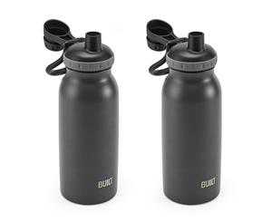 2x Built New York 950ml Prospect S S Vacuum Insulated Double Wall Bottle CHAR