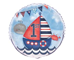 45cm Nautical 1st Birthday Foil Balloon