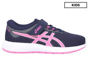 ASICS Girls' Pre-School Patriot 11 Running Sports Shoes - Peacoat/Dragon Fruit