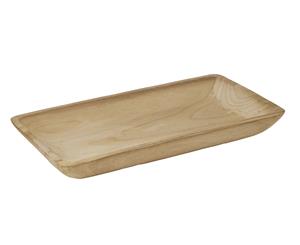 Amalfi Ora Paulownia Wood Stylish Hand-Carved Rectangle-Shaped Tray Platter