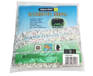 Aqua One Decorative Gravel 1kg White 7mm