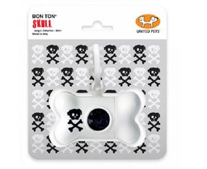 Bon Ton Skull Poop Bag Holder White