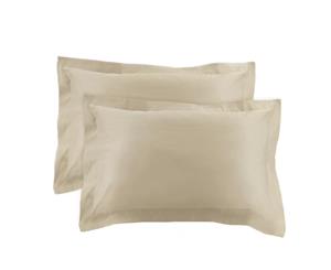 Canningvale - Pillowcase Twin Pack with 5cm Flange - Mille 1000TC - Moonbeam