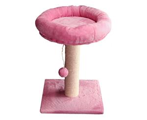 Cat Scratching Tree Post With Bed & Ball - Pink