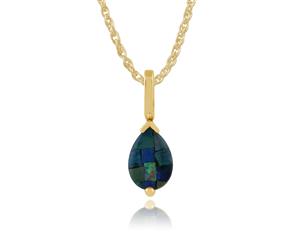 Classic Pear Opal Triplet Pendant in 9ct Yellow Gold