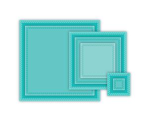 CottageCutz Basics Dies 7/Pkg-Double Stitch Square .5&quotX.5" To 3.5&quotX3.5