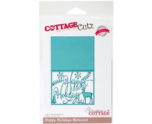 CottageCutz Elites Die -Happy Holiday Notecard 3.5&quotX5.5" Folded