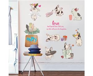 Cute Dog Decals Wall Sticker (Size 19.6cm x 18.9cm)