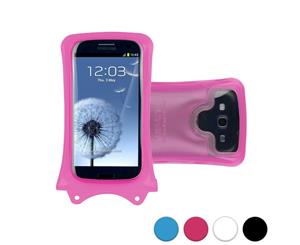 DiCAPac WP-C1 Universal Waterproof Case for 4.5-5" Smartphones in Pink (Double Velcro Locking System IPX8 Certified Underwater Protection Super Clear Photo Lens)