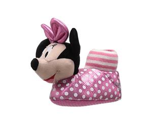 Disney Girls Minnie Mouse Slip On Polka Dot Novelty Slippers