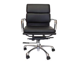 Eames Inspired Low Back Soft Pad Management Desk / Office Chair - Black