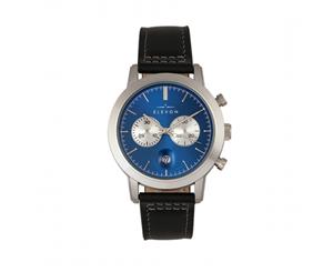 Elevon Langley Chronograph Leather-Band Watch w/ Date - Blue/Black