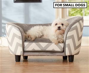 Enchanted Home Chaise Lounge Pet Bed For Small Dogs - Grey