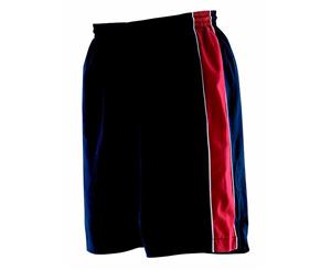 Finden & Hales Childrens Unisex Contrast Sports Shorts (Navy/ Red/ White) - RW459