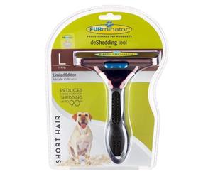 Furminator Short Hair Large Dog Deshedding Brush Metallic