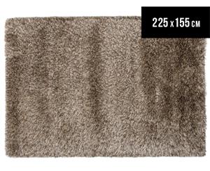 Hand Knotted New Zealand Wool 225x155cm Shag Rug - Straw