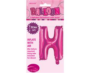 Hot Pink H Alphabet Foil Balloon 35cm