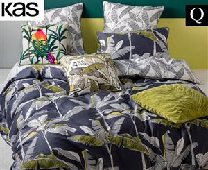 KAS Cammeray Queen Bed Quilt Cover Set - Charcoal