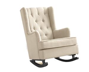 Levede Convitible Rocking Feeding Chair Nursing Armchair in Cream Colour