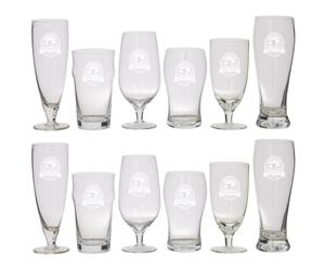 Maverick 12pc Beer Connoisseur Glass Set Pint Pilsner Lager Glass Cup Barware