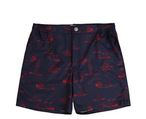 Men's Navy Surfing Print - The Surfing Buddha - Navy