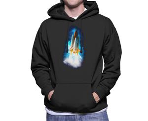 NASA Atlantis Launch Stellar Effect Men's Hooded Sweatshirt - Black