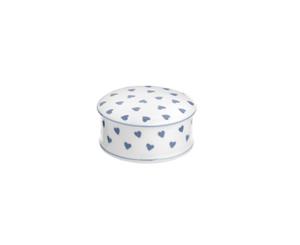 Nina Campbell Bone China Blue Heart Design Trinket Box