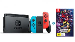 Nintendo Switch Console (Neon) with Marvel Ultimate Alliance 3 Bundle