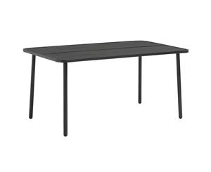 Outdoor Dining Table Steel 150x90x72cm Dark Grey Slatted Furniture