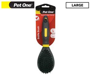 Pet One Large Grooming Bristle Brush - Grey