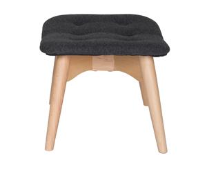 Replica Grant Featherston Ottoman | Fabric | Natural Legs - Charcoal