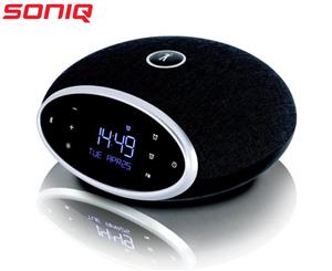 SONIQ Alarm Clock With Ambient Light Bluetooth And USB Charging FMBTAC1BK