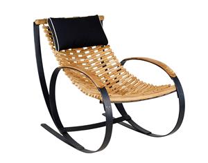 Santai Flex Teak Timber Rocker Arm Chair - Midnight - Outdoor Daybeds